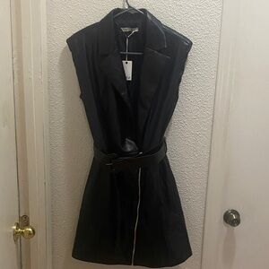 Dex Black Faux Leather Dress size Small